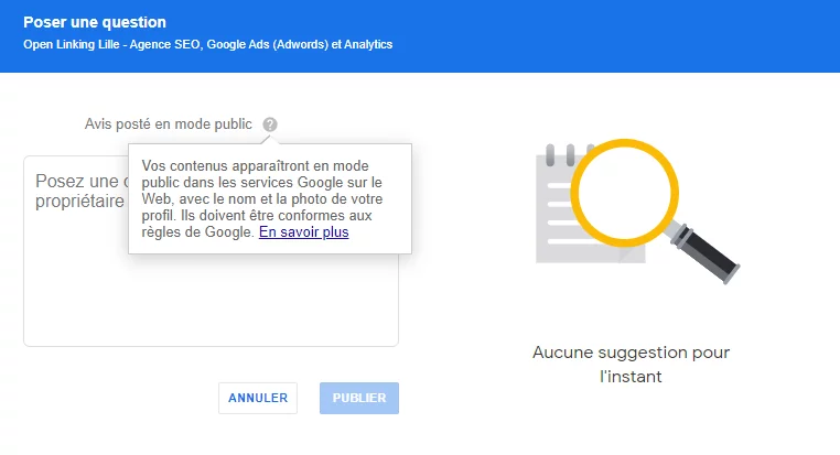 Question Google My Business