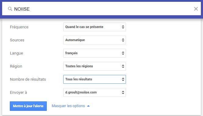 Google Alerts NOIISE